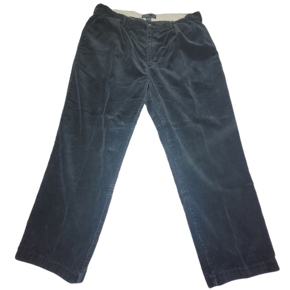 Polo Ralph Lauren Men's Vintage 80's Navy Fit Flat Front Corduroy Pants 42/31